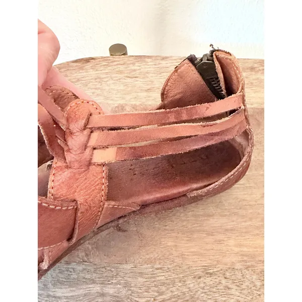 Bed Stu Brown Leather Caged Gladiator Flat Sandals‎ Size 8 - Image 10