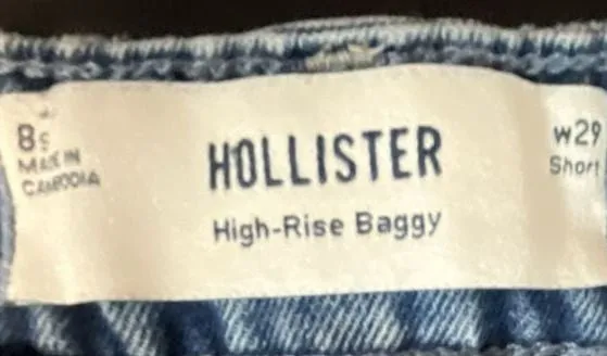 Hollister High-Rise Baggy Jeans Light Wash W29 Short - Image 3