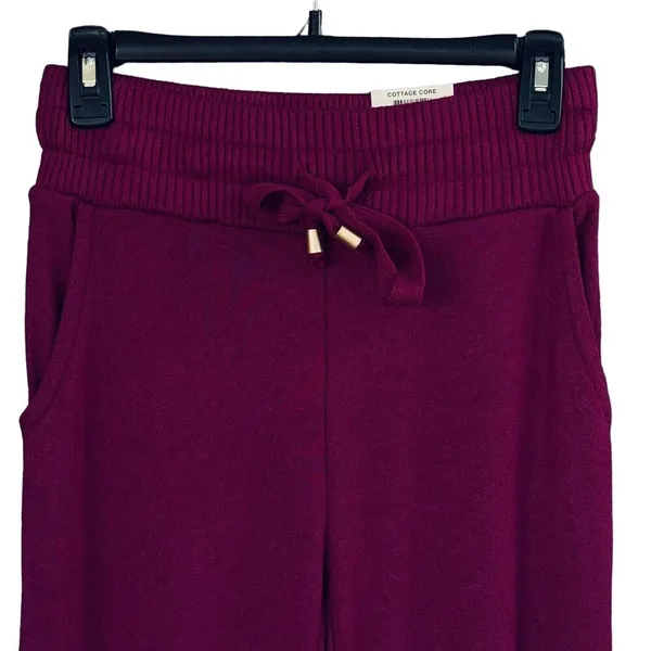 INC X-Small Flare Knit Sweater Pants Pockets Stretch Autumn Berry Magenta New - Image 2