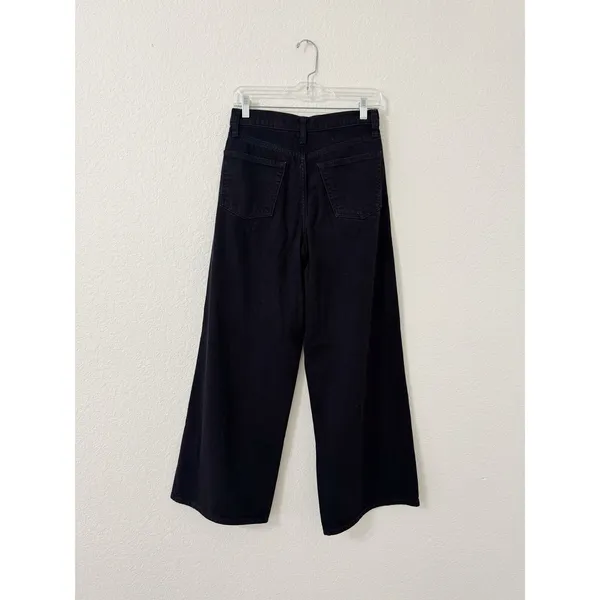 GAP Baggy Mid Rise Ultrasoft Denim Wide Leg Jeans Black Size 25 - Image 3