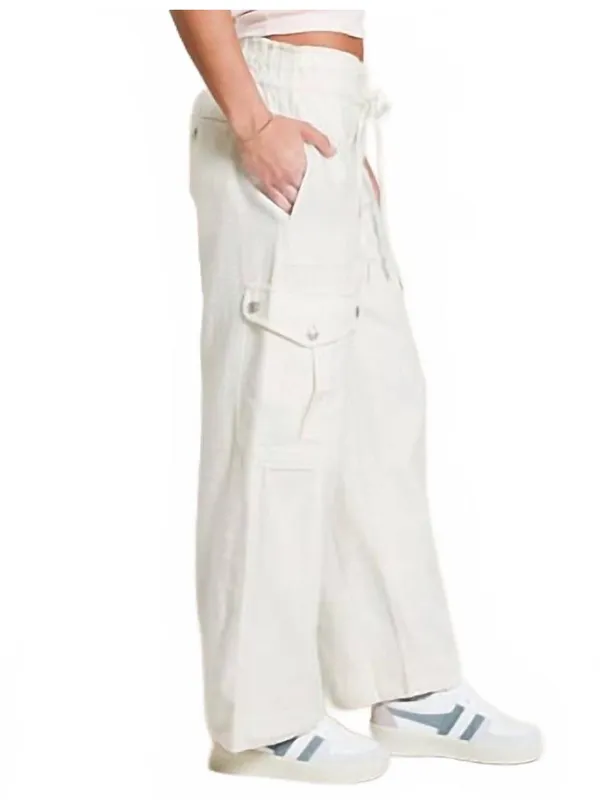 Free People We The Free Park Ave Cargo Pants – Ivory – Size Large - Image 7