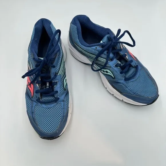 Saucony Cohesion 9 Womens Running Shoes Athletic Sneakers Blue Coral‎ Women's 10 - Image 2