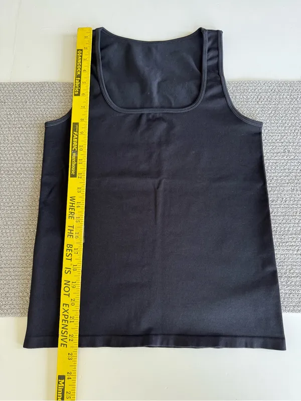 Amazon Black Square Neck Heavyweight Stretch Nylon Tank Top Sz Large - Image 5