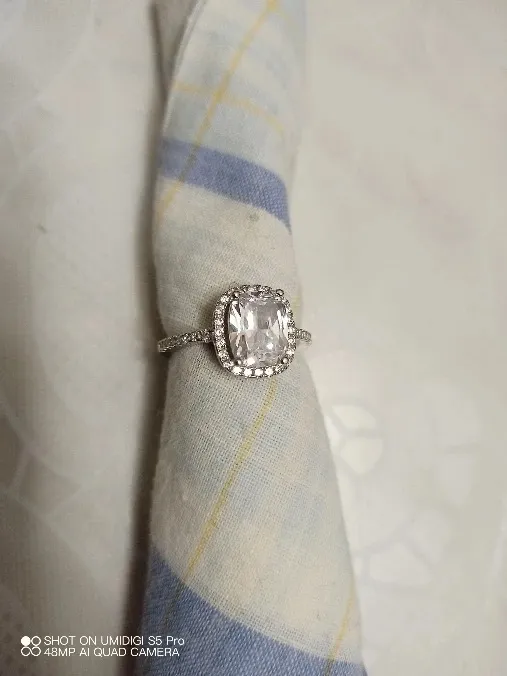 Real 1.5 cushion square engagement wedding 925 silver ring - Image 7