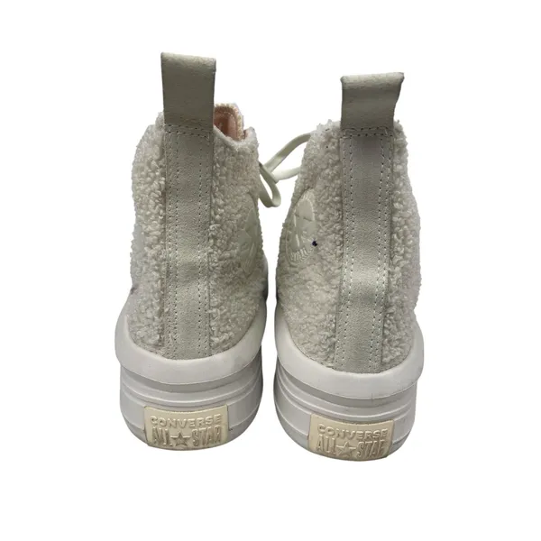 Converse Chuck Taylor All Star White Sherpa High Top Lace Up Sneakers Shoes 10.5 - Image 3