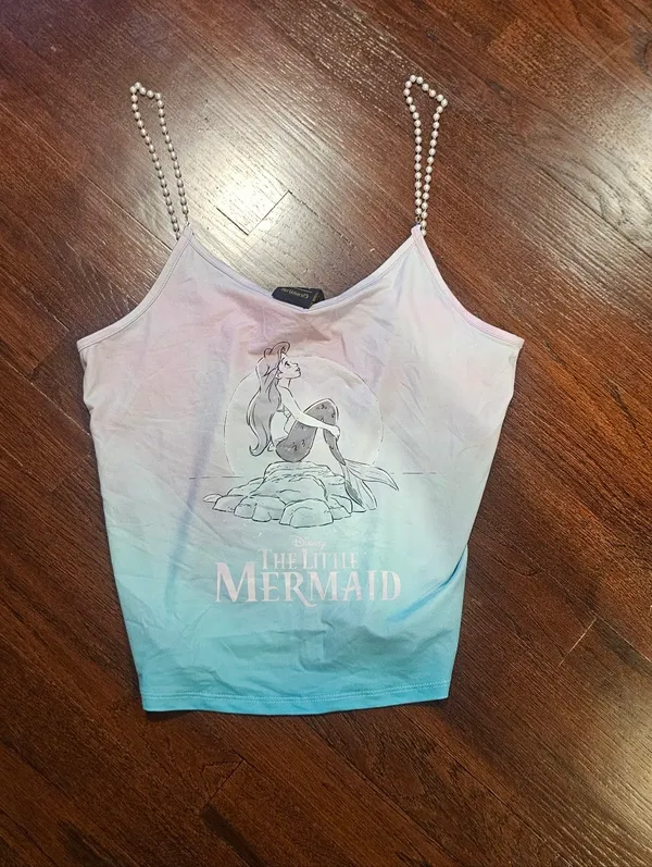 Her Universe Disney The Little Mermaid Ombre Pearl Strap Girls Cami - Image 4
