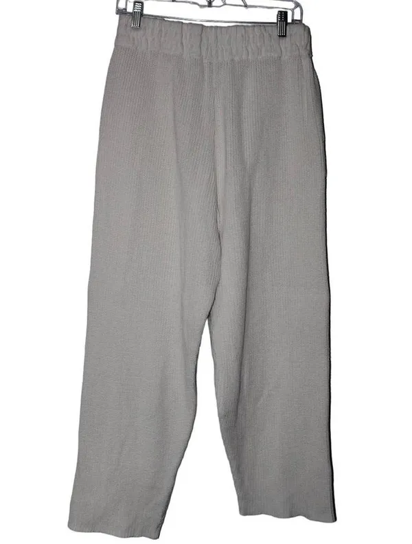 Women's Free People White Cotton Elastic Wide Leg Beach Pants Size Large L NWOT - Image 2