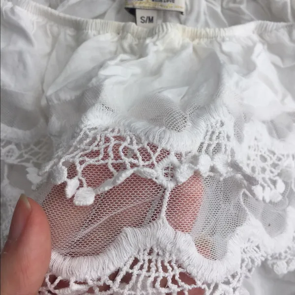 ASOS Parisian off shoulder crochet trim top S/M - Image 7