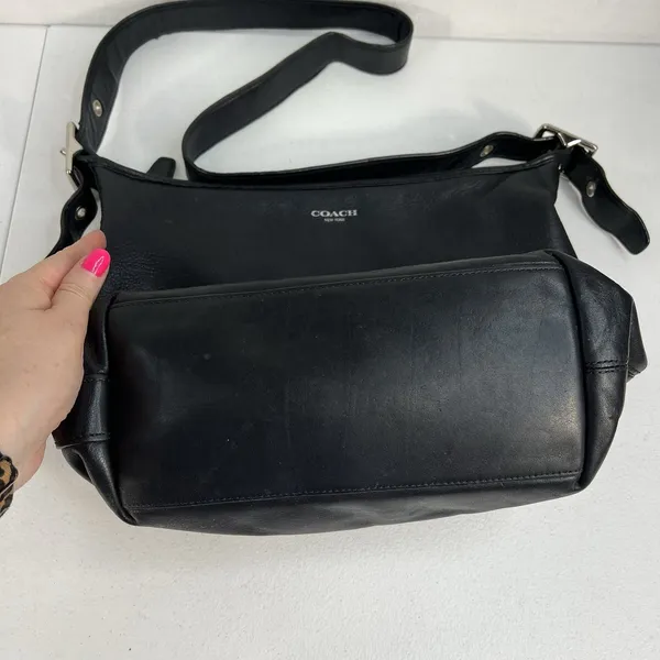 Coach Medium Shoulder Bag Legacy Penny Hobo 19889 Silver Hardware Black Leather - Image 5