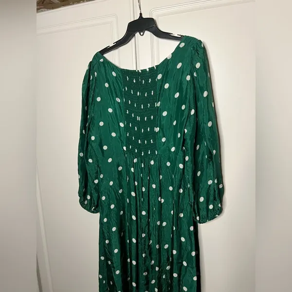 J.Crew Sweetheart Neckline Polka Dot Midi Dress Size 18 - Image 13