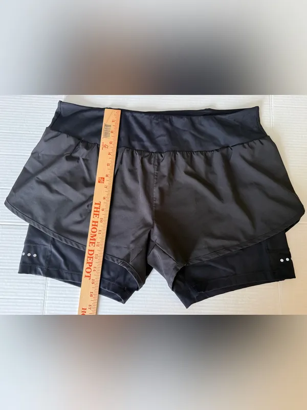 Libin Women's 2-in-1 Running Shorts Black Size XXL Workout Athletic - Image 4