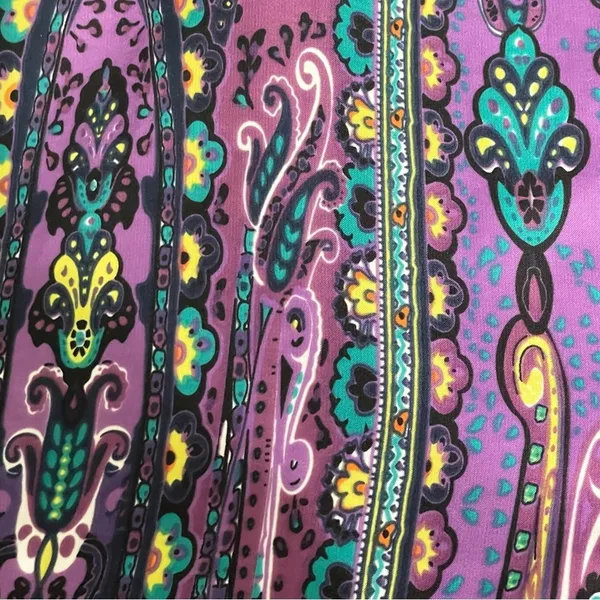 ECI Purple Floral Paisley Maxi Dress Size 12 Sleeveless - Image 5