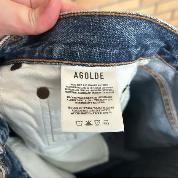 Agolde Fold Wide Leg Jeans in Navigate Size 25 Denim - Image 8