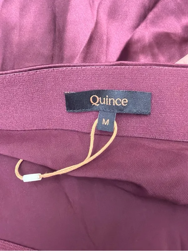 Quince Satin Midi Skirt in Deep Burgundy - Image 2