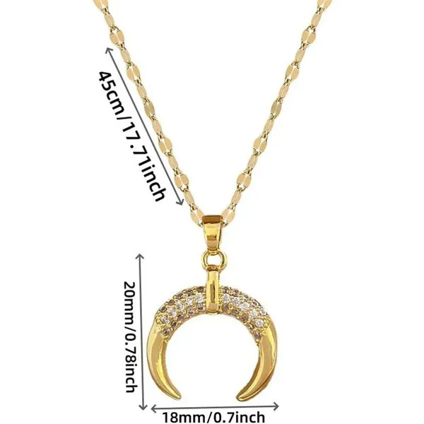 Boutique NEW Crescent Moon Pendant Necklace | 14k Gold Over‎ Sterling - Image 6