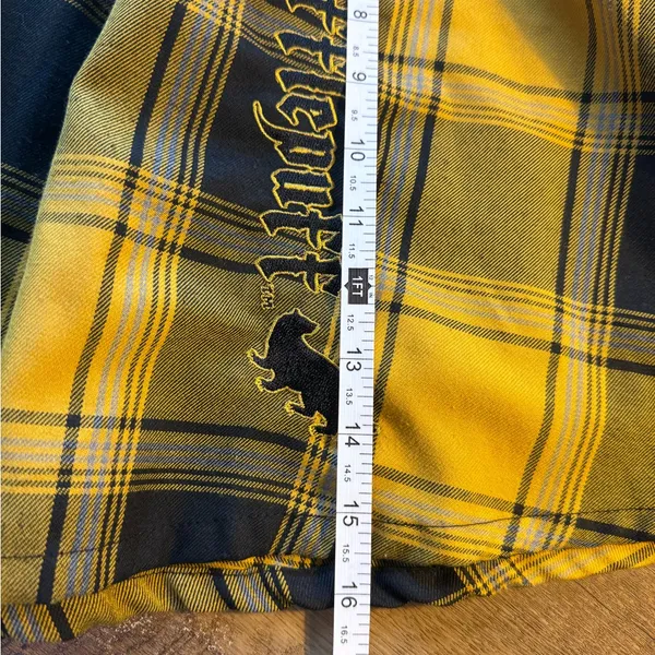 Wizarding World of Harry Potter Hufflepuff Plaid Skirt Yellow Size S Pleated - Image 6