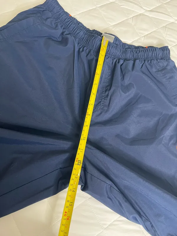 VTG Y2K Nike Mens Navy Blue Athletic Shorts Size L Gray Tag Orange Swoosh Retro - Image 7
