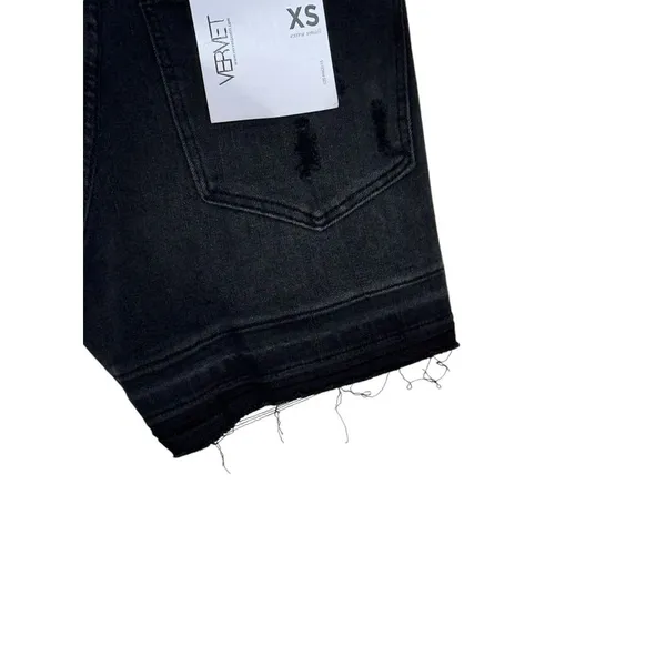 Vervet Women's Shorts Rebecca High-Rise‎ Raw Hem Bermuda Denim Black Sz. XS NWT - Image 10