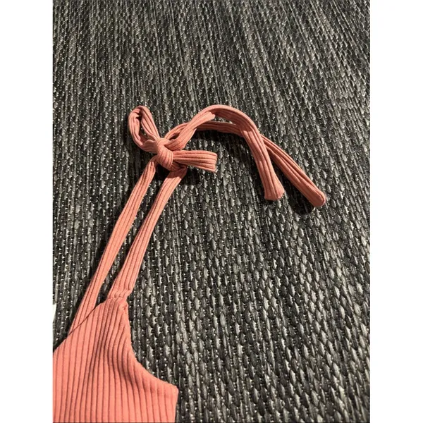 Forever 21 Knit Bodysuit Bow New Coral Pink Size Small NEW - Image 4