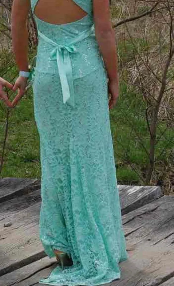 Mint Green Prom Dress Size 4 - Image 2