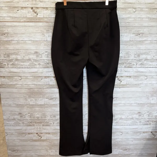 Express Womens M Pants Skyscraper‎ Super High Rise Black Flared Slit Hem Stretch - Image 6