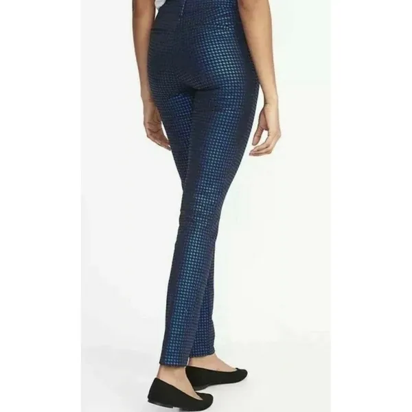 Old Navy NWT Pixie Ankle Pants 18 Cotton Blend Blue‎ Metallic Print Stretch Y2K - Image 2