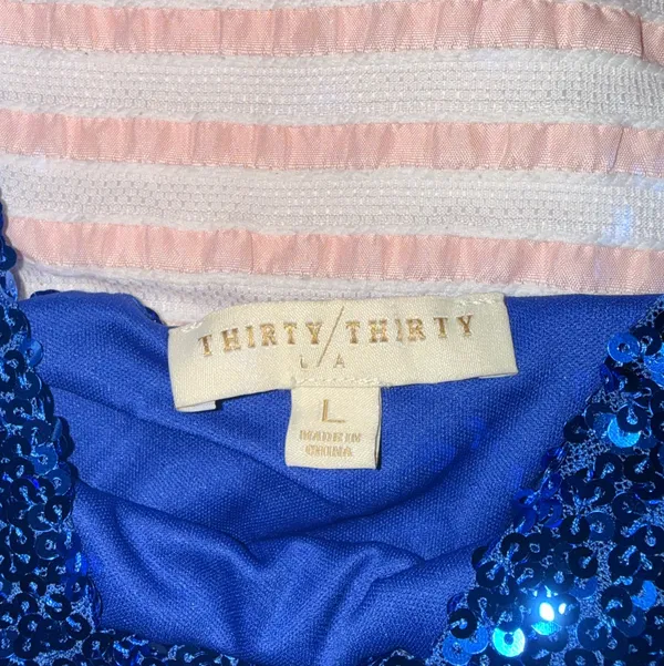 Thirty thirty blue sequin top Size L - Image 3
