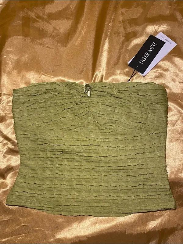 NWT Tiger Mist Rosalyn Top | Size S Textured Strapless Tube Top - Image 3