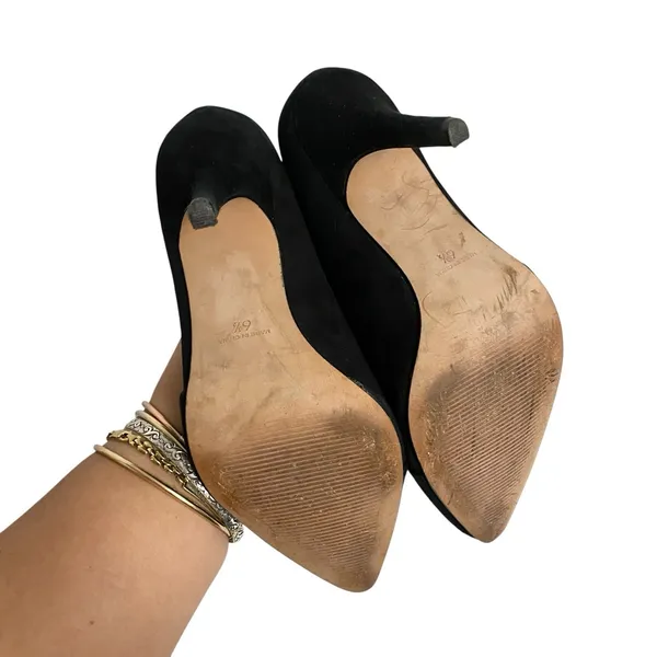 Madewell Mira Suede Leather Heel Pumps Sz 6.5 Slip On Pointed Toe‎ Career Work - Image 6