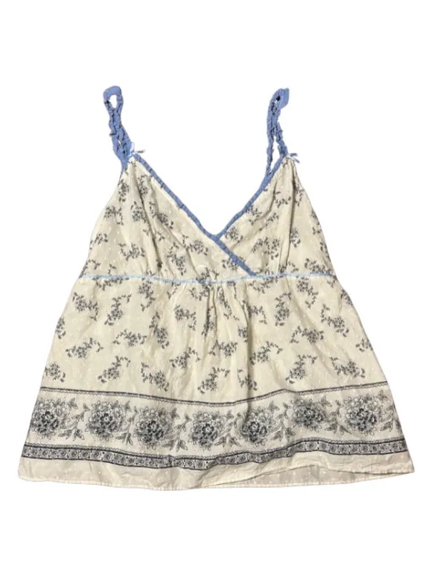 Vintage E By Eloise Anthropologie Swiss Dot Pajama Set Small Toile Floral - Image 2