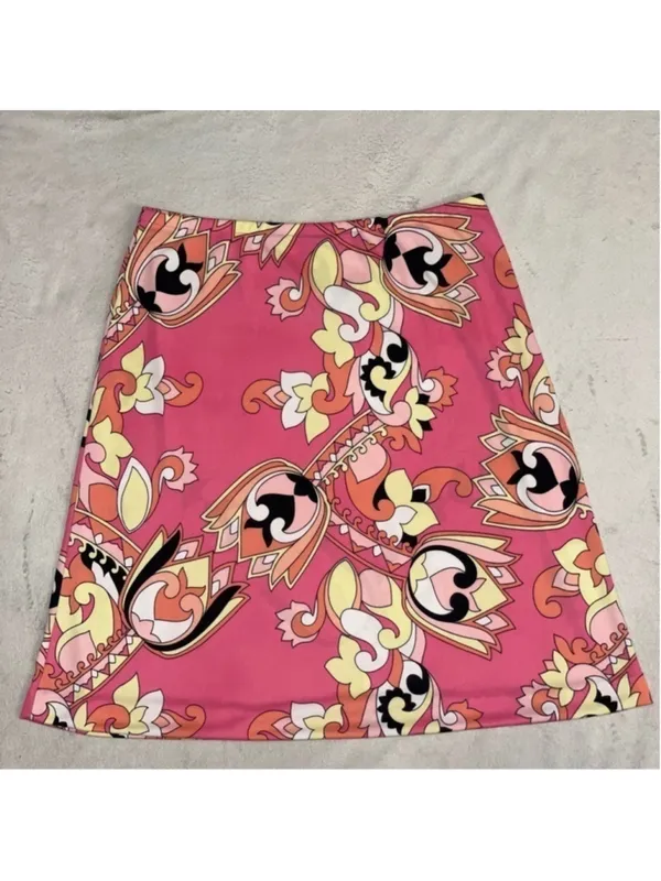 Y2K Pink Pucci Inspired Mini Skirt Retro Glam Mall Girl Vibes - Image 9