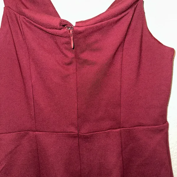 Lulus Large Burgundy Classic Glam Off The Shoulder Formal Bodycon Zip Up Dress - Image 7