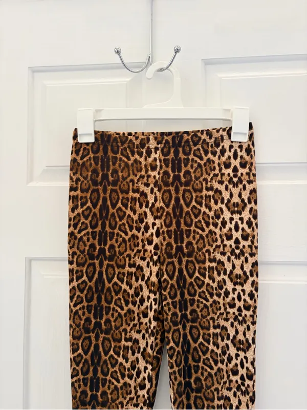 Leopard Print Flared Leggings Brown - Image 2