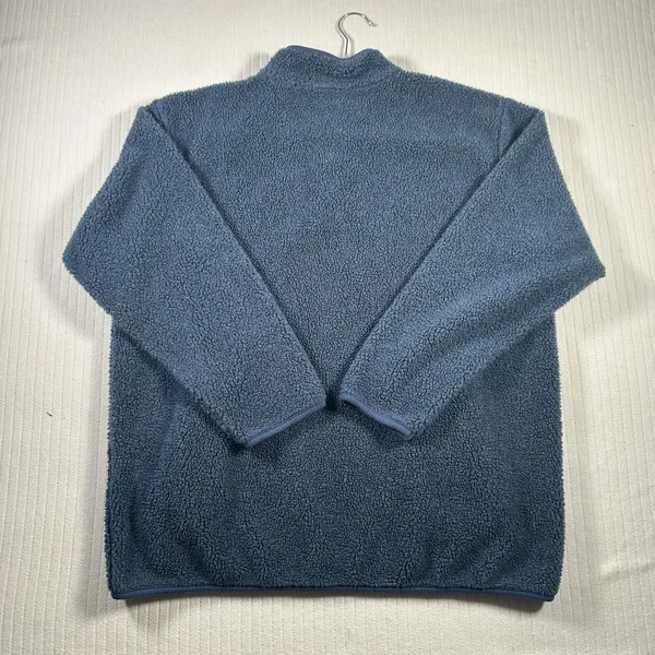 VTG Liz Claiborne Fleece Pullover Sweater Womens XL Blue Henley Snap Fuzzy Cozy - Image 13