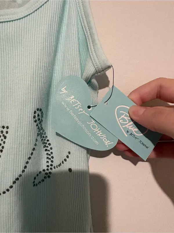 Betsey Johnson Blue by Betsey Johnson Mrs. tank top Tiffany blue size XS - Image 3