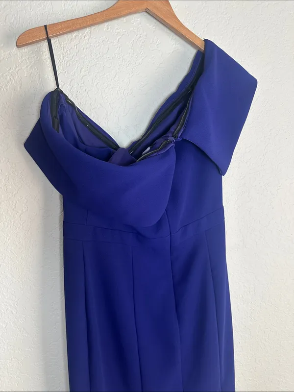 Xscape One-Shoulder Cocktail Dress Classic Evening Event Wedding Blue Purple - Image 4