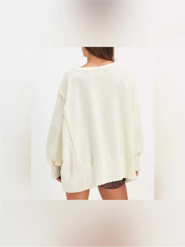 NWT Free People We The Free Graphic Camden Pullover - duck combo mallard - Large - Image 6