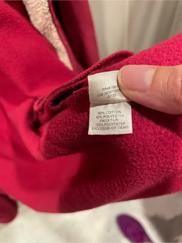 Cute soft Victoria’s Secret fleece trim sweatshirt robe pockets plum wine - Image 8