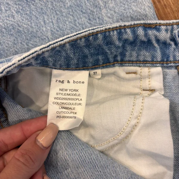 Rag & Bone Lori Featherweight High-Rise Wide Leg Full Length Jeans Womens Sz 27 - Image 6