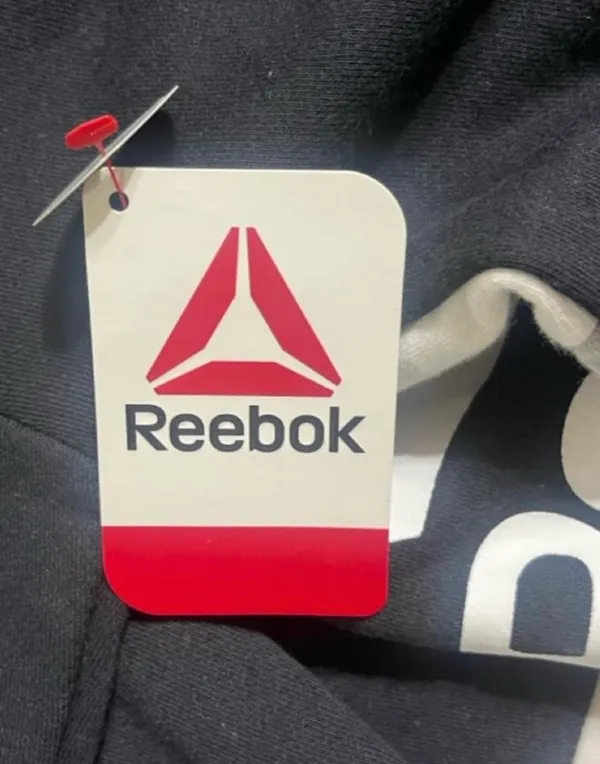 Reebok Black Sweatshirt Sz L White Logo & Side Panels Long Sleeves Athletic - Image 6