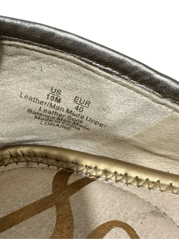 Sam Edelman Loraine Loafer Metallic Gold Crocodile Embossed Horsebit Leather 10M - Image 13