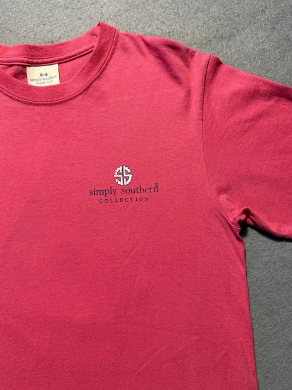 Simply Southern Pink Tee Small “I Shore Do Sparkle” Sea Horse Cute T-Shirt - Image 3