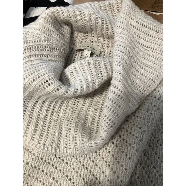 Lucky Brand‎ Cowl Neck Knit Sweater Button Sides Women's Size Medium - Image 10