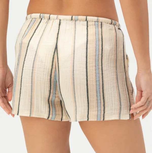 O'Neill Women's Brenda Stripe Shorts in Tapioca size XL NWT - Image 4