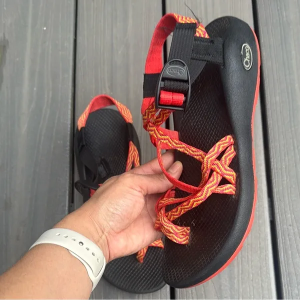 Chacos Pink and Orange Sandals with Adjustable Straps - Image 4