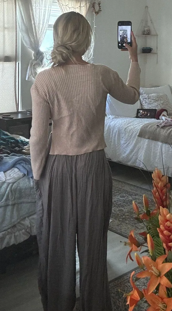 Beige Soft Fitted Button Cardigan Tan - Image 3