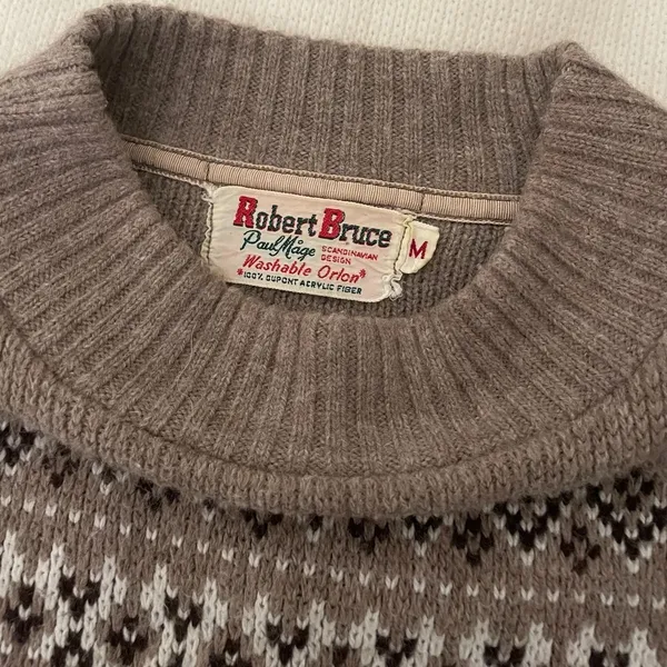 Vintage ROBERT BRUCE Scandinavian Fair Isle Sweater Paul Mage Fairisle Medium - Image 8