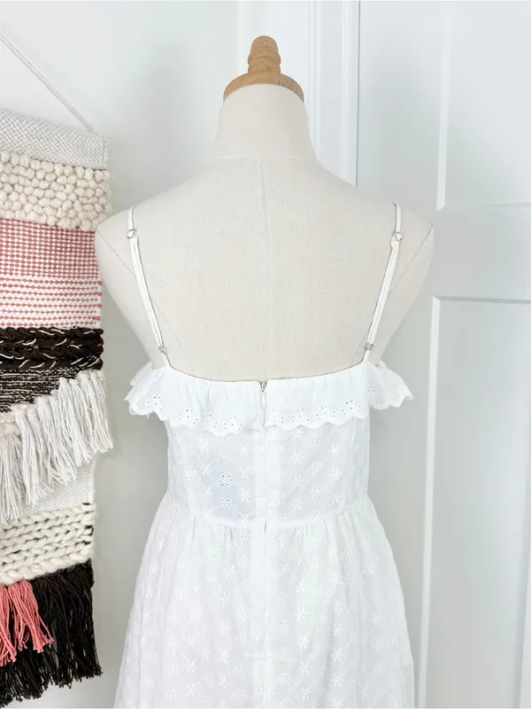 Lulus Lovely Weather Eyelet Bustier Dress White Sz L NWT - Image 8