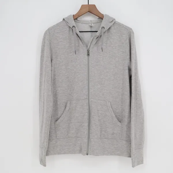 Free2B Free Country Womens Heather Gray Full Zip Hoodie Thumbholes Size L - Image 2