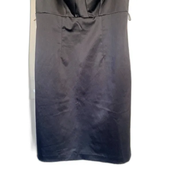 The Limited Event Satin Sheath Dress Pleated Bodice Little‎ Black Dress Size 2 - Image 3